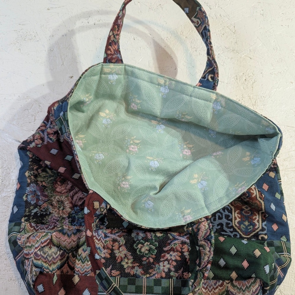 Patchwork Tote Bag Tapestry Floral Boho Shoulder Bag - Picture 2 of 8